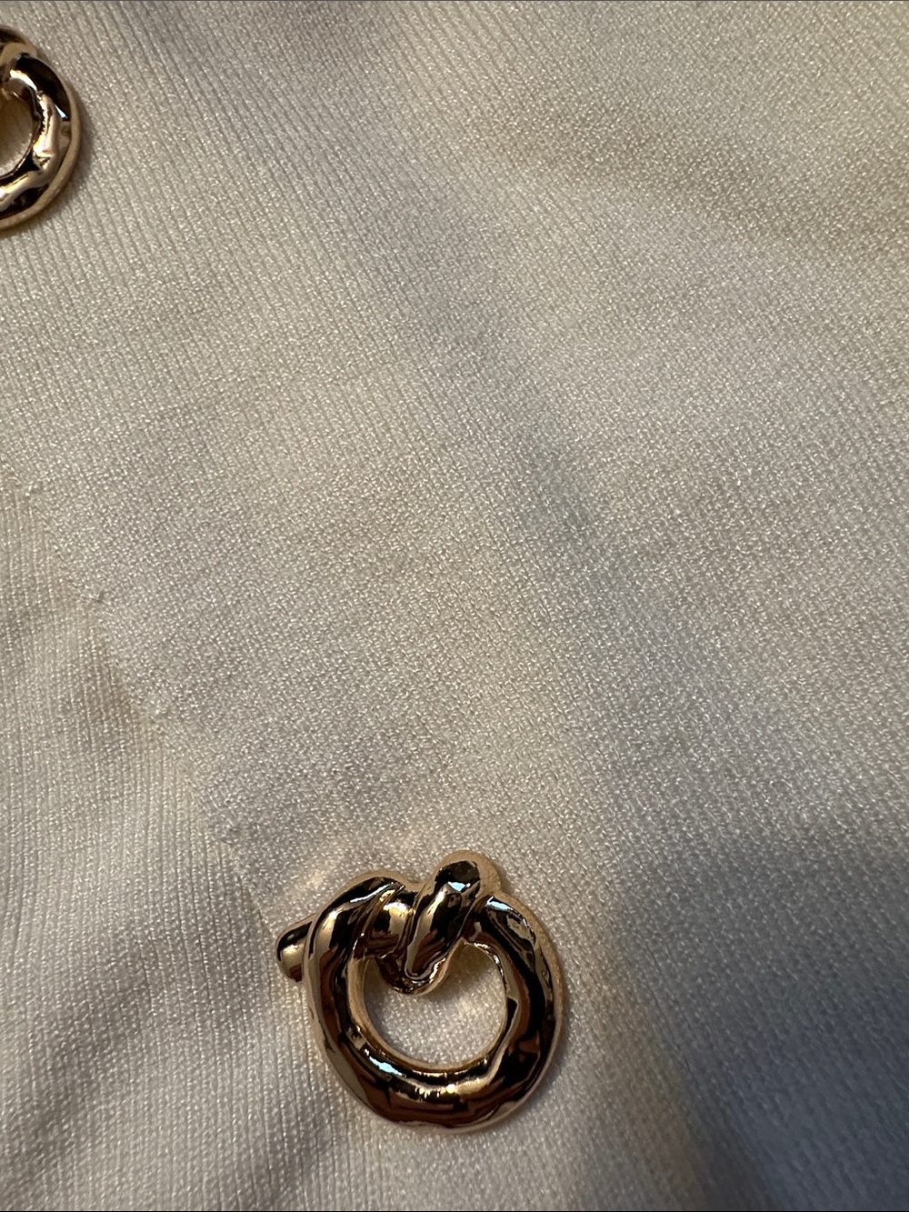 New with Tag! Commense Mock Neck Gold-Button Knit Top - Cream sz L - Picture 3 of 7